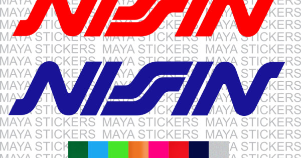 Nissin kogyo logo stickers in custom colors and sizes