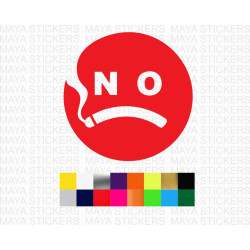 No smoking sign with creative design. Pair of 2 stickers