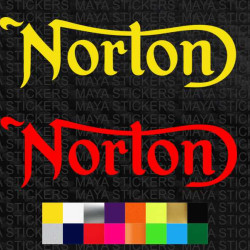 Norton motorcycles logo stickers for bikes and helmets ( Pair of 2 )