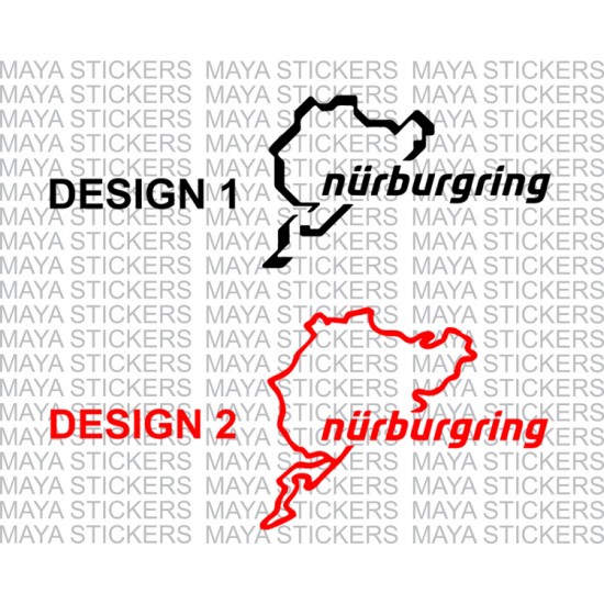2 x Nurburgring Circuit Map Sticker Decals 