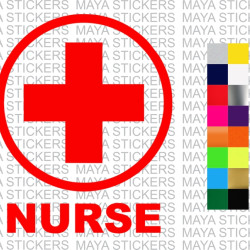 Nurse red cross logo stickers for Cars and two wheelers