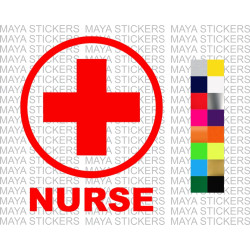 Nurse red cross logo stickers for Cars and two wheelers