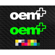 OEM+ logo JDM performance car and motorcycle stickers ( Pair of 2 )