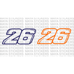 Pedrosa 26 number stickers for bikes ( Pair of 2 )