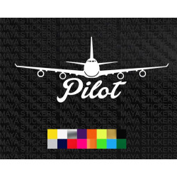 Pilot with plane design sticker for cars, laptops and others