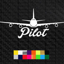 Pilot with plane design sticker for cars, laptops and others