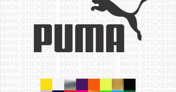 Puma full logo stickers in custom colors and sizes