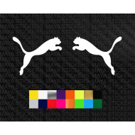 Puma silhouette logo decal sticker for cars, laptops, motorcycles, helmets ( Pair of 2 )