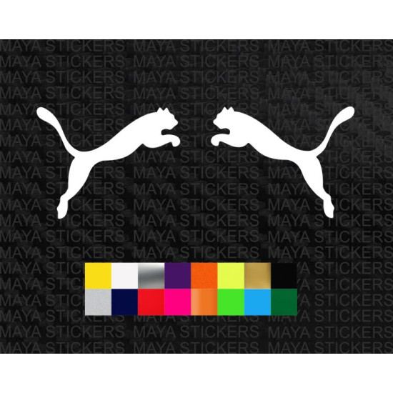 Puma silhouette logo stickers in custom colors and sizes