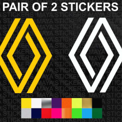 Renault 2021 onwards logo car stickers ( Pair of 2 stickers ) 