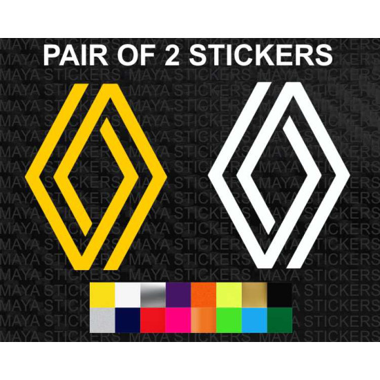 Renault new logo stickers in custom colors and sizes