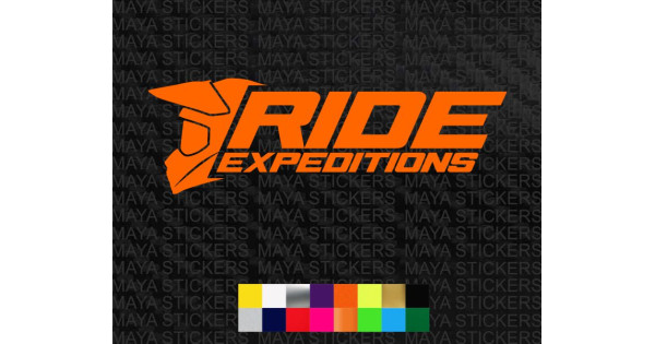 Ride expeditions logo stickers in custom colors and sizes