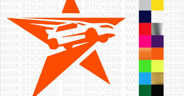 Rally star stickers in custom colors and sizes