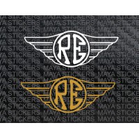 RE in wings design sticker for tool box, tank and other places -  d3