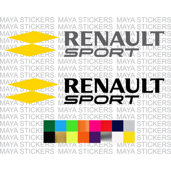 Renault racing logo stickers in custom colors and sizes