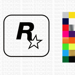 Rockstar games logo stickers for laptops, cars, bikes