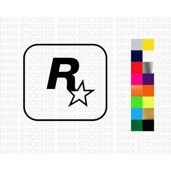 Rockstar games decal stickers in custom colors and sizes