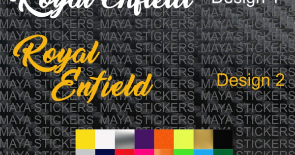 Royal Enfield retro logo sticker in custom colors and sizes