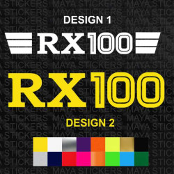 Yamaha RX100 logo decal sticker for motorcycles and helmets ( Pair of 2 )