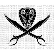 Sword and Cobra snake decal sticker in custom colors
