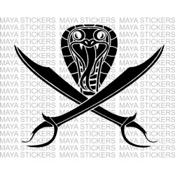 Sword and Cobra snake decal sticker in custom colors