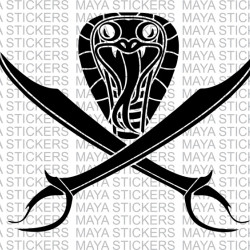 Sword and Cobra snake decal sticker in custom colors