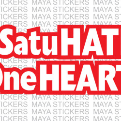 Satu Hati, One Heart Honda Motogp sticker in Red and white