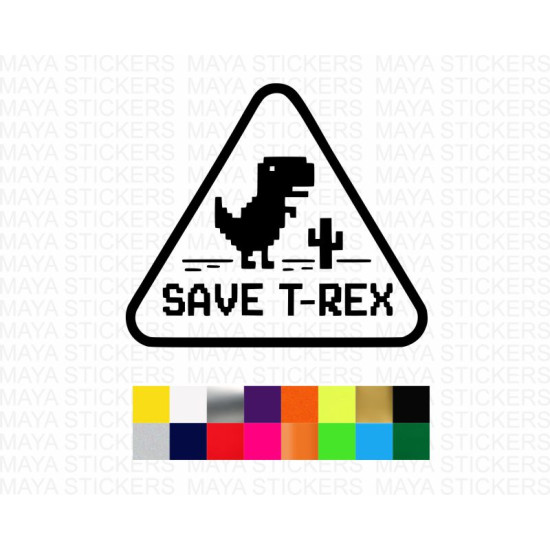 Save T-Rex Google chrome funny laptop decal sticker. 