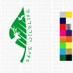 Save Wildlife leaf design sticker for cars, bikes, laptos
