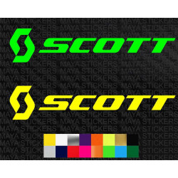 Scott logo decal stickers for bicycles, helmets, motorcycles ( Pair of 2 )