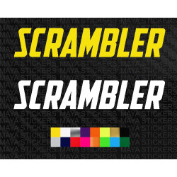 Scrambler text logo decal sticker for motorcycles  ( Pair of 2 )