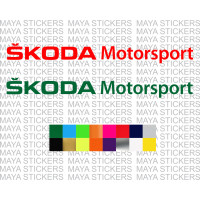 Skoda Motorsport logo car stickers ( Pair of 2 )