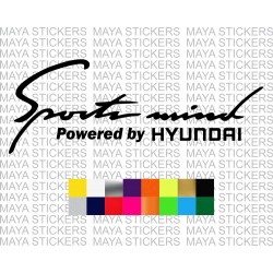 Sports mind powered by Hyundai decal stickers for all hyundai cars