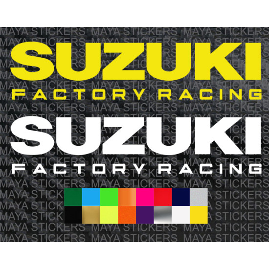 Suzuki factory racing logo decal sticker in custom colors and sizes