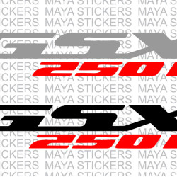 Suzuki GSX250R logo sticker in dual color combination ( Pair of 2 stikcers )