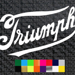 Old triumph 1907 cursive font logo sticker