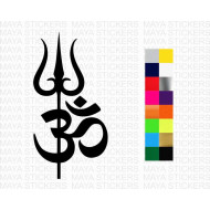 Trishul and Om design sticker for cars, bikes, laptops, door