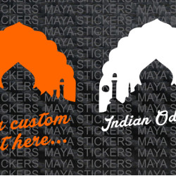 Taj Mahal silhoutte sticker with custom text