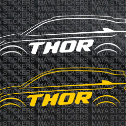 Tata Hexa car outline THOR stickers  ( Pair of 2 stickers _