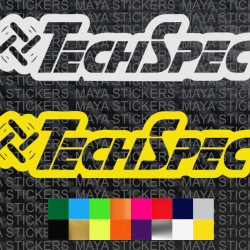 Techspec logo decal stickers in custom colors and sizes