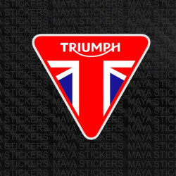 Triumph Triangular logo sticker in British Flag colors