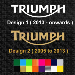 Triumph text logo stickers for motorcycles and helmets ( Pair of 2 stickers )
