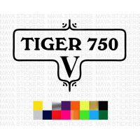 Vintage style Triumph Tiger 750 logo sticker for bikes and helmets