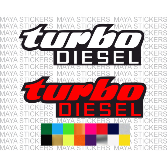 Turbo diesel fule cap stickers in custom colors and sizes