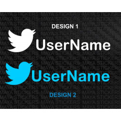 Twitter username logo stickers for cars, bikes, laptops and others