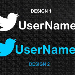 Twitter username logo stickers for cars, bikes, laptops ( Pair of 2 stickers )