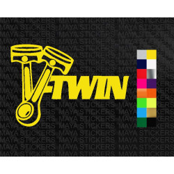 V-twin engine piston design motorcycle stickers