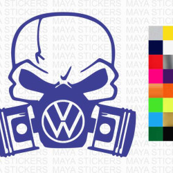 Volkswagen Skull and piston decal car stickers