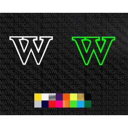 Kawasaki W logo stickers for motorcycles and helmets ( Pair of 2 )