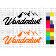 Wanderlust mountain design decal sticker for bikes, cars, laptops